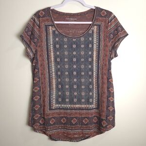 LUCKY BRAND Boho Bandana‎ Southwestern Print Modal Blend Tee L